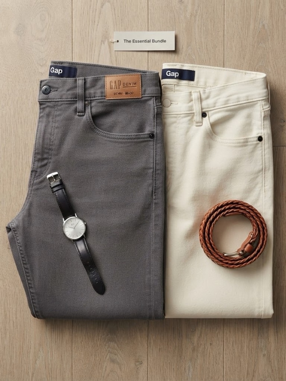 $140 2 pairs Gap Slim Travel Jeans vintage navy/regular gray 30x30